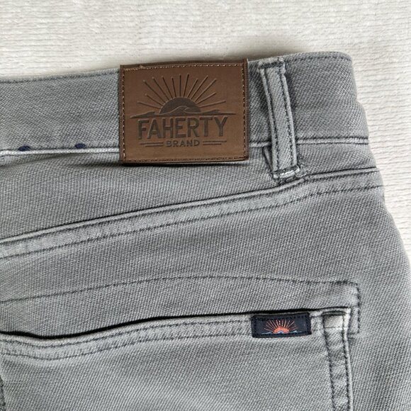 Faherty Jeans Men Size 32 Gray Straight Leg Cotton Blend 5-Pockets W30 L31 - Picture 12 of 12